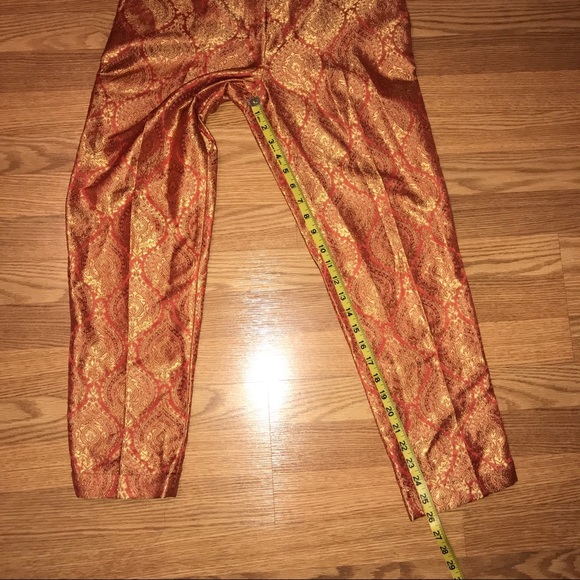 Elizabeth and James $325 Orange Brocade Pants 2 - Picture 7 of 8